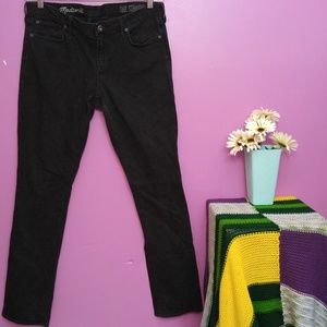 MADEWELL Rail Straight Faded Wash Black Jeans 32